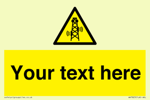 Custom warning RF radiation transmitter